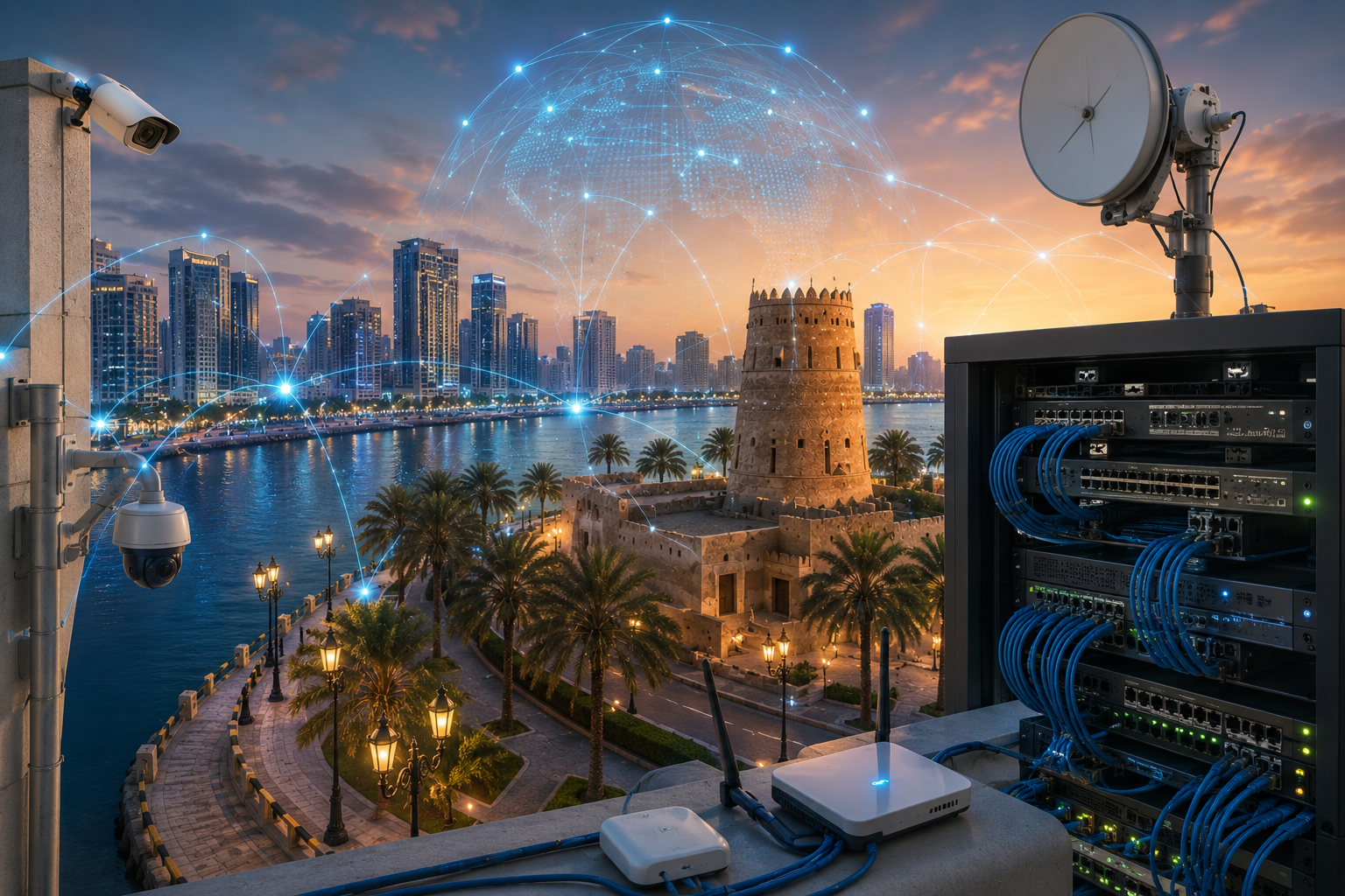 Network infrastructure with global connectivity dashboard